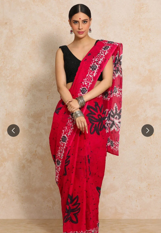 Bagru Block Print Cotton mulmul Sarees  (13)