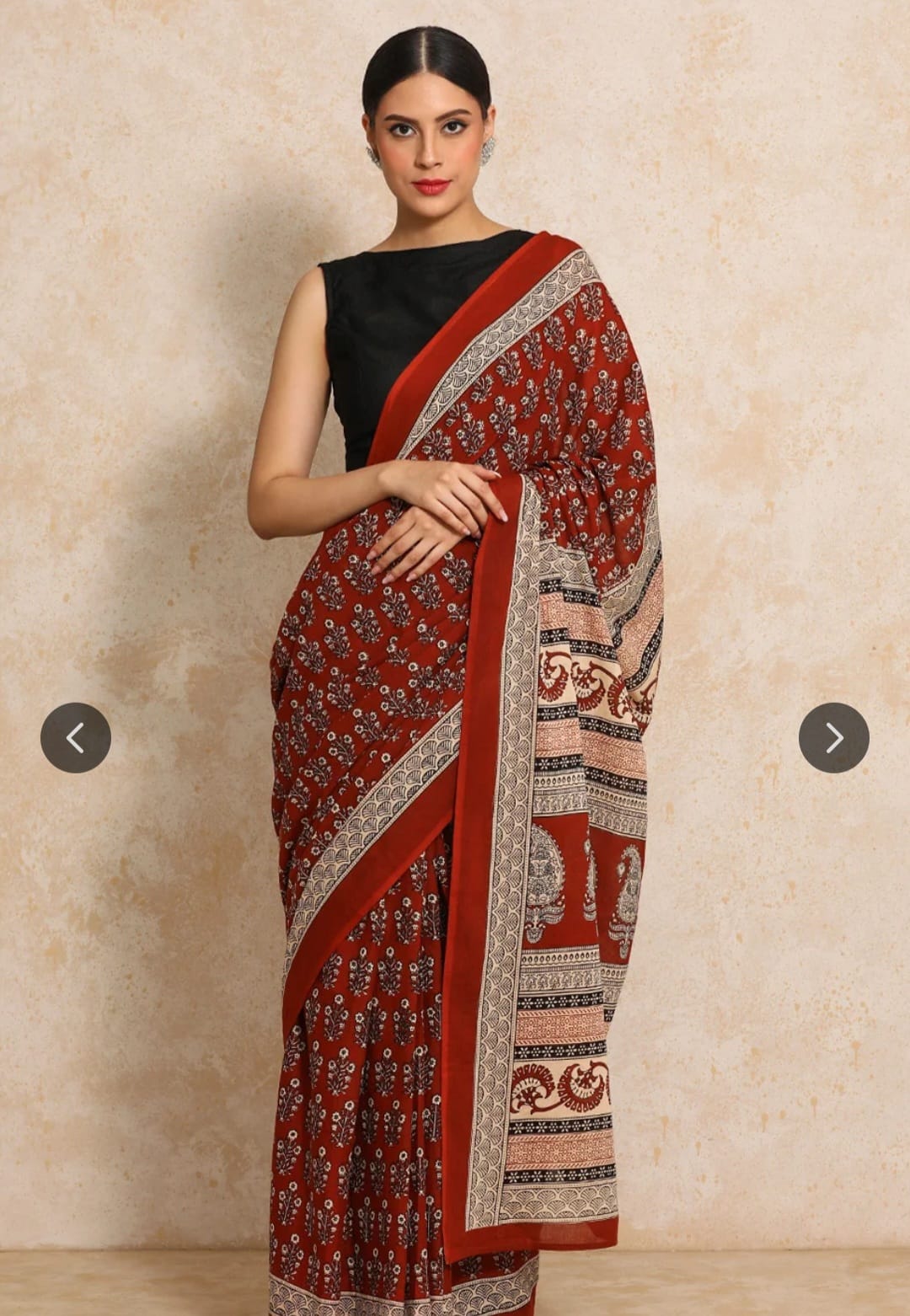Bagru Block Print Cotton mulmul Sarees  (34)