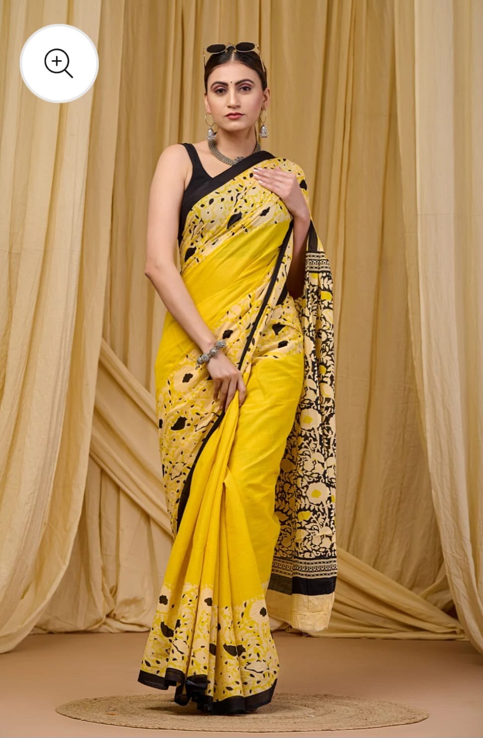 Bagru Block Print Cotton mulmul Sarees  (57)