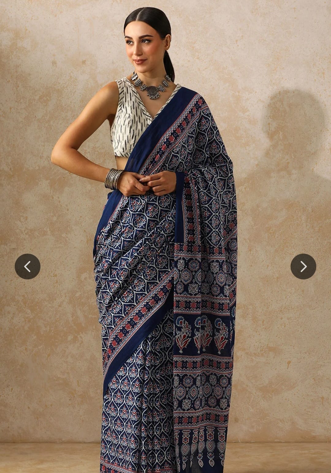 Bagru Block Print Cotton mulmul Sarees  (60)