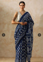 Bagru Block Print Cotton mulmul Sarees  (73)