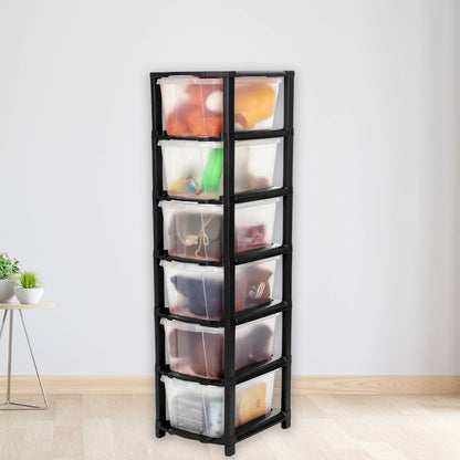 6-Layer Modular Plastic Drawer Storage Cabinet