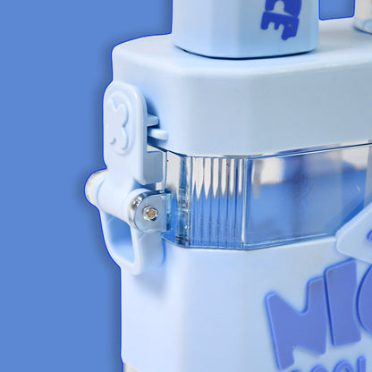 Dual Compartment Water Bottle With Straw