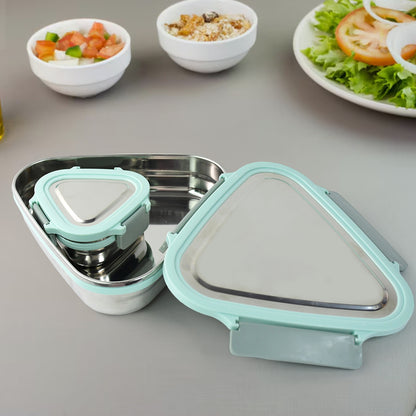 Trinity 2-piece Stainless Steel Triangle Lunch Box Set