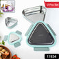 Trinity 2-piece Stainless Steel Triangle Lunch Box Set